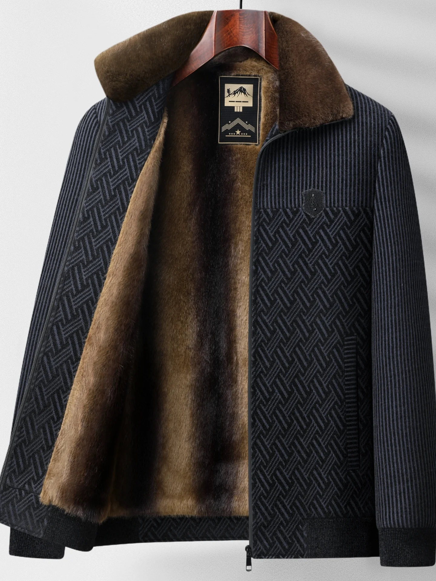 

Мужская зимняя куртка с утепленной флисовой подкладкой, хлопковое пальто для мужчин среднего возраста, теплое и комфортное, из полиэфирного волокна, на молнии