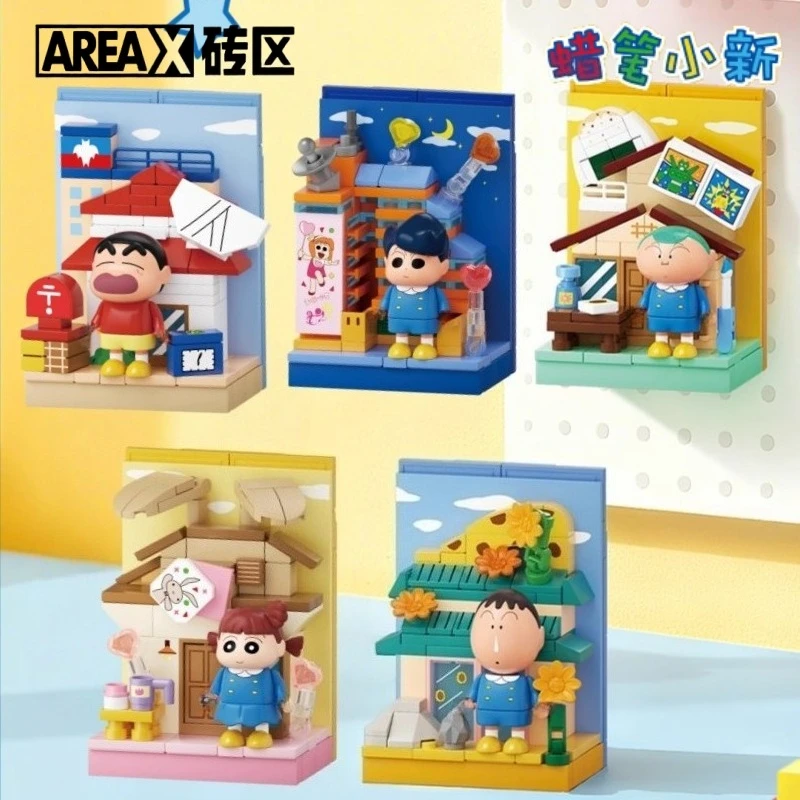 AREAX Kredki Shin-chan Klocki Naklejki Magnetyczne Magnesy na Lodówkę Edukacyjna Śliczna Zabawka Model Ozdoby Kolekcjonerski Prezent