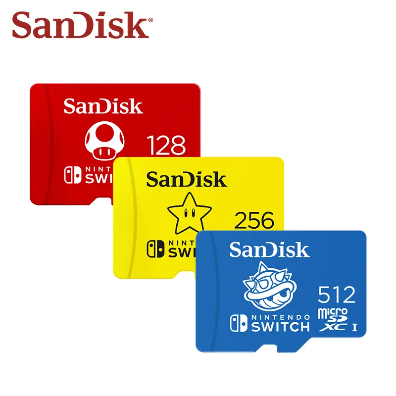 بطاقة ذاكرة SanDisk مرخصة رسمياً من نينتندو، microSDXC UHS-I، سرعة قراءة 100MB/s، كتابة 90MB/s، 128GB/256GB/512GB لجهاز Switch OLED - 4
