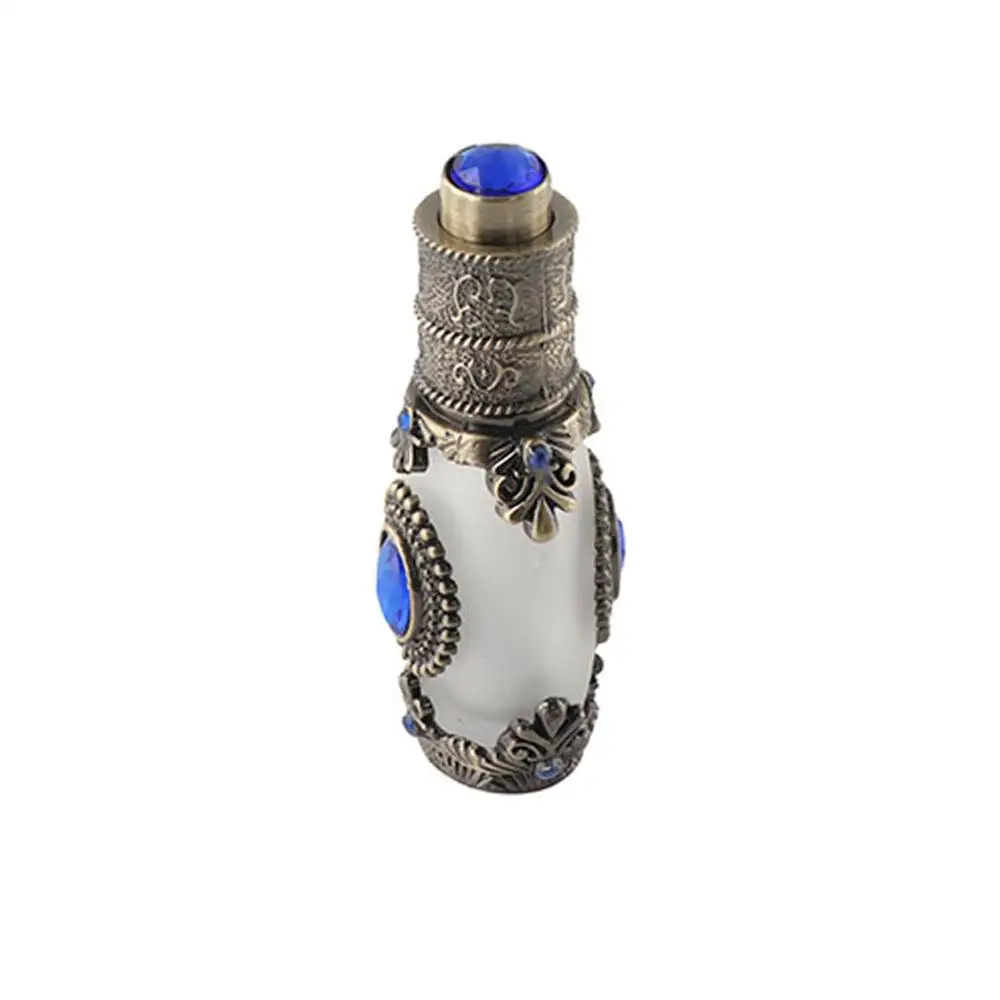 Garrafa de perfume de metal antigo, decoração de casamento, presentes, recarregável, recipiente vazio de cosméticos, frasco conta-gotas de óleo essencial