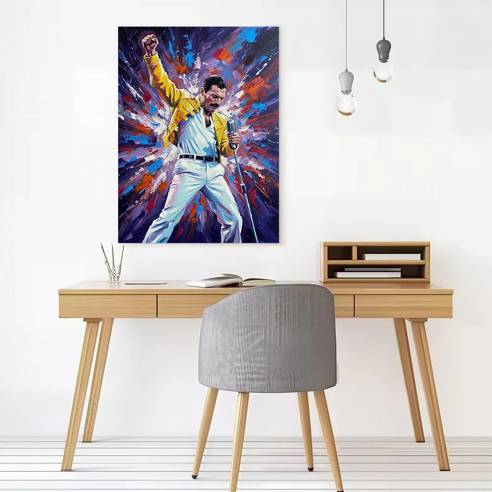 Freddie Mercury Painting Canvas Wall Art Poster Custom Wall Paintings Personalized Photo Printing for Decorative Picture Bedroom