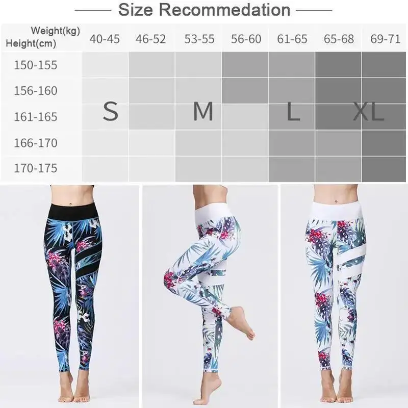

Babyoung Yoga Pants Women Flower High Waist Sports Leggings Prints Long Tights Push Up Running Trousers Workout Tummy Control