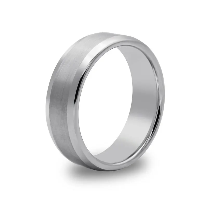 

Couple Ring Double Bevel Frosted Tungsten Steel Ring Simple Men's Ring