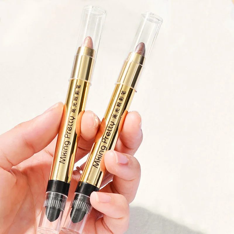 1 Stück Dualended Highlighter Lidschattenstift Perlglanz Zarte Schimmernde Aufhellung Langlebige Nicht verschmierende Lidschattenstift