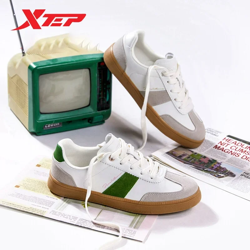 Xtep Skateboarding Shoes Women 2023 Retro Wear-Resistant Women's Sport Shoes Cushioning Lightweight Female Sneakers 877218310025