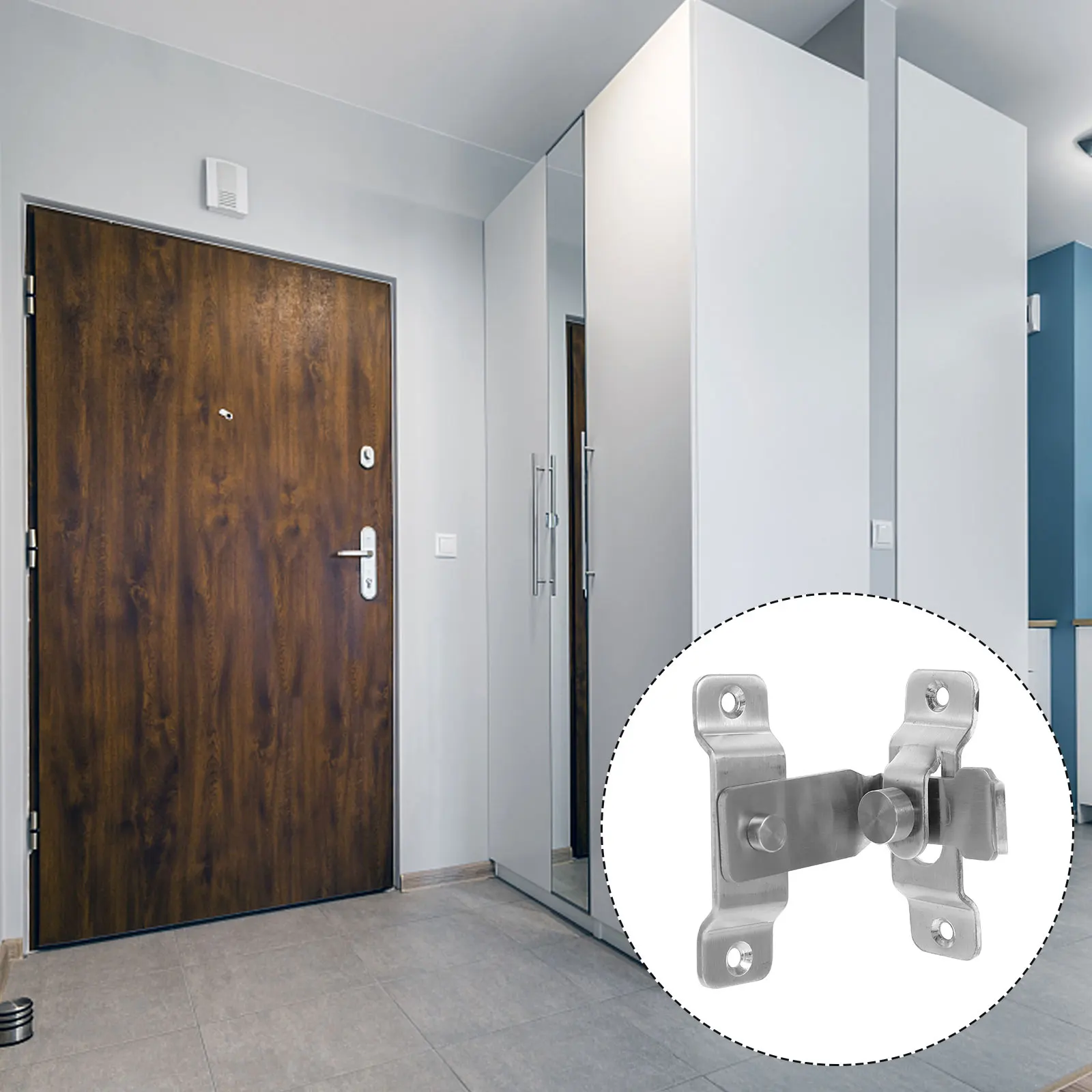 

2 pcs Stainless Steel Door Locks Corrosion Resistant Latch for Home Bedroom Garage Garden Cabinet Space Saving Heavy Duty Bolt