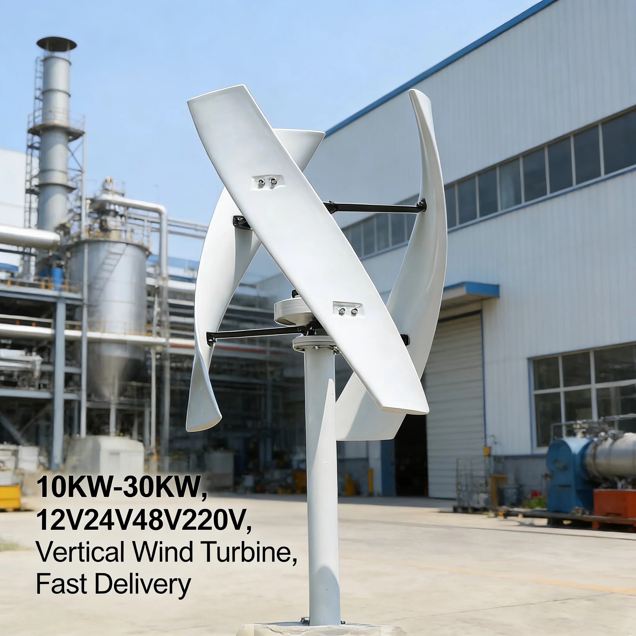 10KW Trending Vertical Axis Wind Turbine 12V 24V 48V 3-Phase Off-Grid System