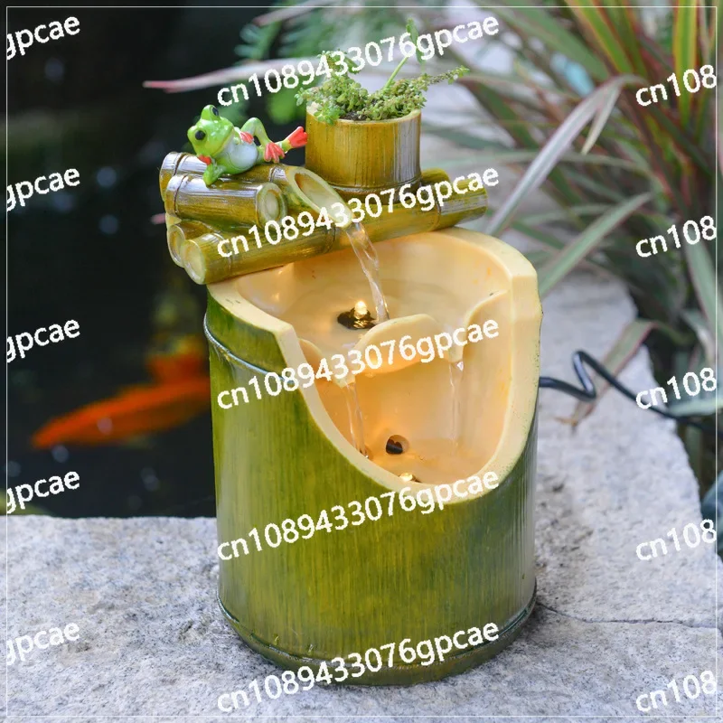 Circulating  Fountain Small Water Wheel Running Water Landscape Fish Tank Desktop Water Feature Ornament Landscaping