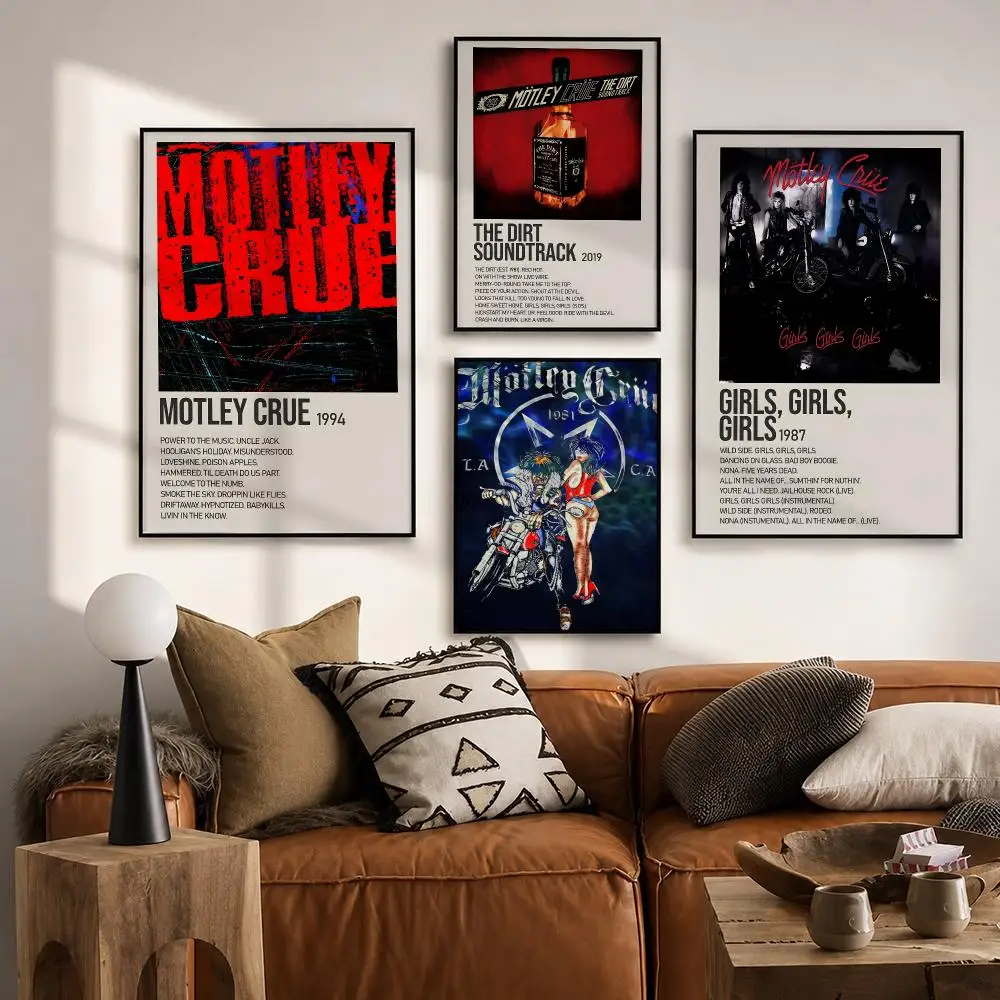 Rock Band Motley Crue Classic Poster HD poster wall art self-stick no-residue for home cafe office great gift