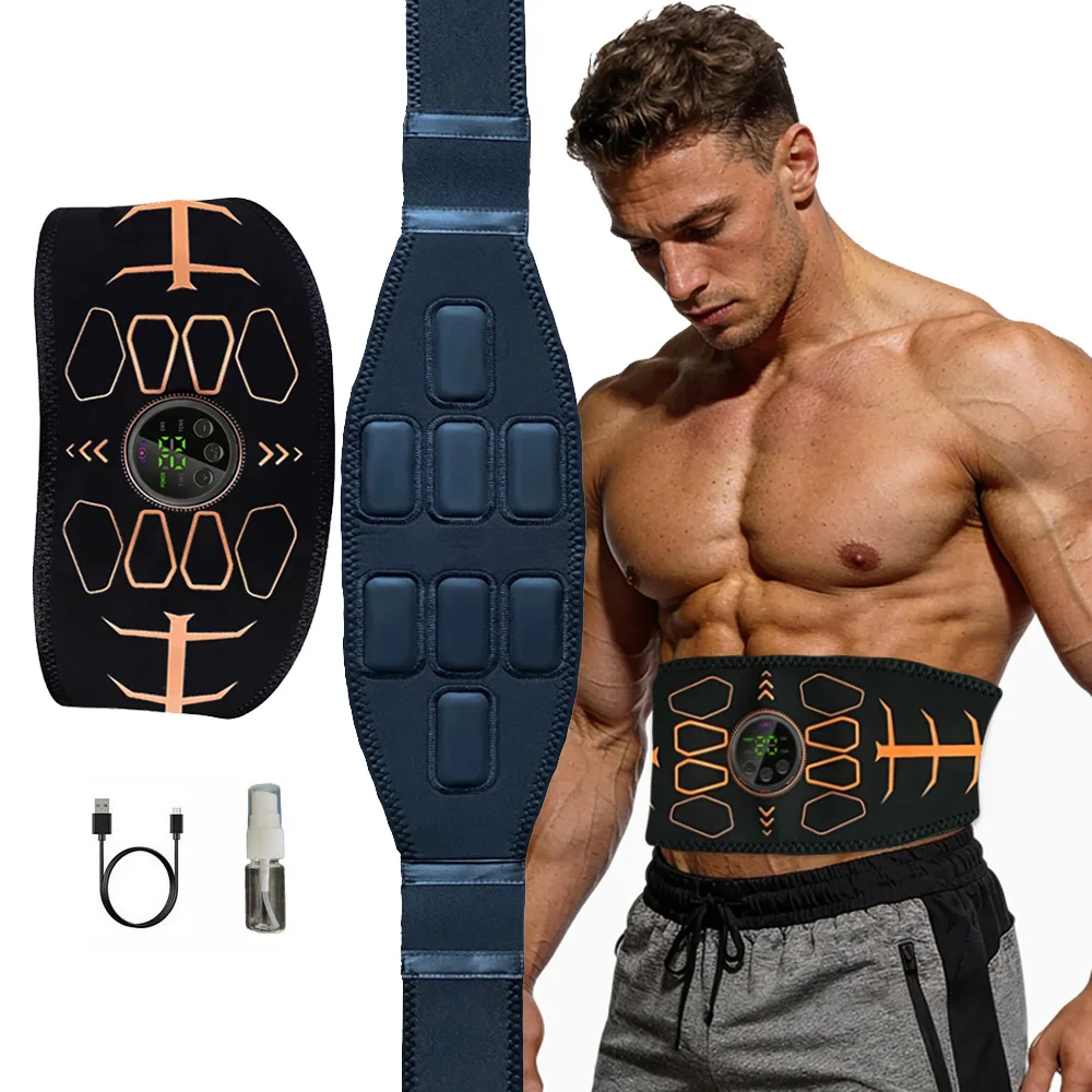 ABS Trainer Muscle Toner Abdominal Toning Belt USB For Men Women Body Waist Massage Fitness Equipment 10 Modes 39 Intensities