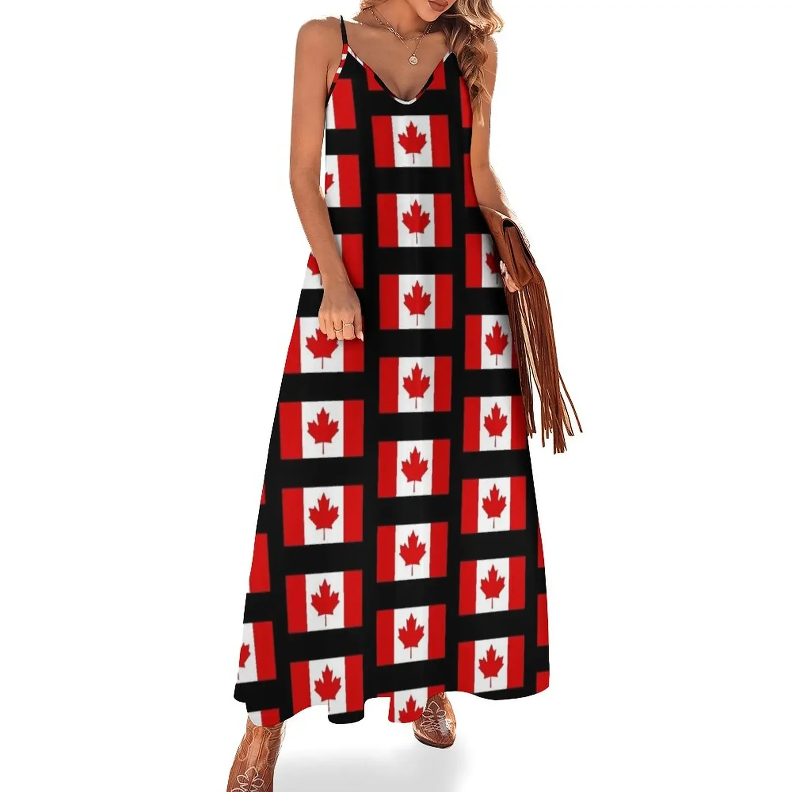 

Canada Flag Sleeveless Dress dresses for women Women's summer dress