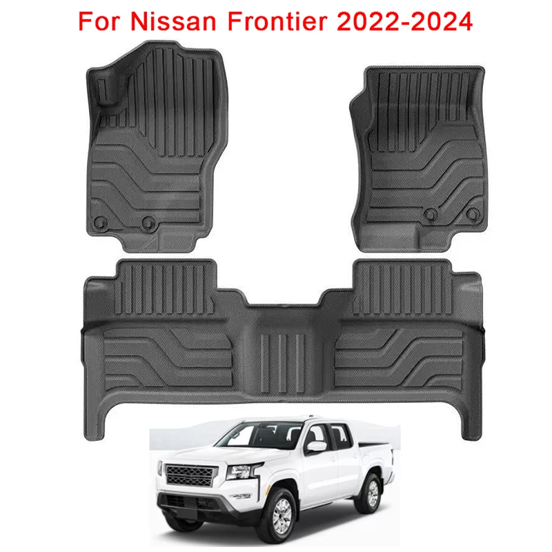 

Автомобильные коврики для Nissan Frontier 2022 2023 2024, TPE 3D, черные, водонепроницаемые, всепогодные, для леворульных авто