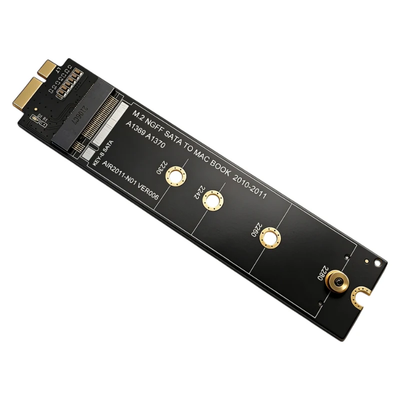M.2 NGFF SATA SSD Adapter Card For MacBook Air 2010-2011 A1369 A1370 Supports 2230 2242 2260 2280 M2 SATA SSD Converter Upgraded