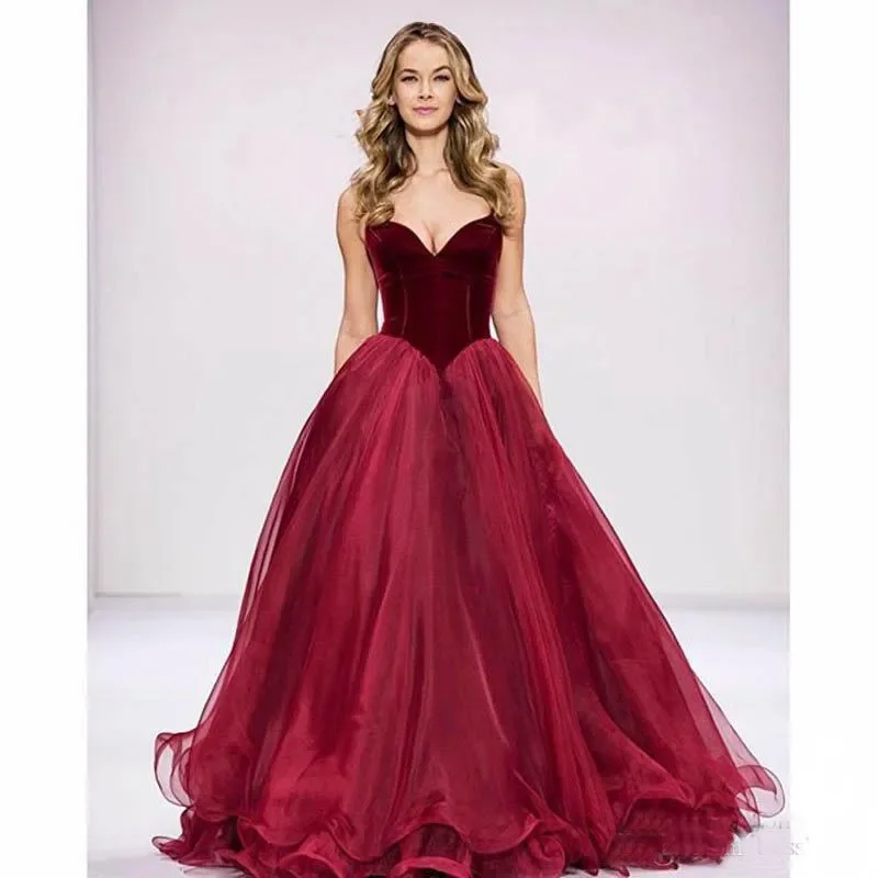 

2024 New Vintage Dark Red Prom Dresses Organza Sweetheart A line Princess Royal African Party Gowns Custom Made