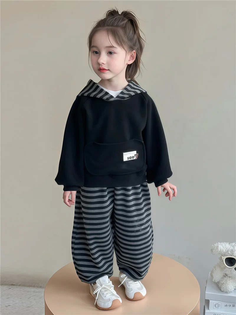 Boys Girls Tracksuits Sets Autumn Kids Hooded Sweatshirts+Pants 2Pcs Outfits Spring Children Sports Clothing Suits 2-10 Years