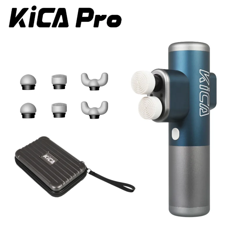 KICA Pro pistola de masaje de doble cabeza, masajeador corporal inteligente para cuerpo eléctrico, pistola muscular de Fitness profesional con