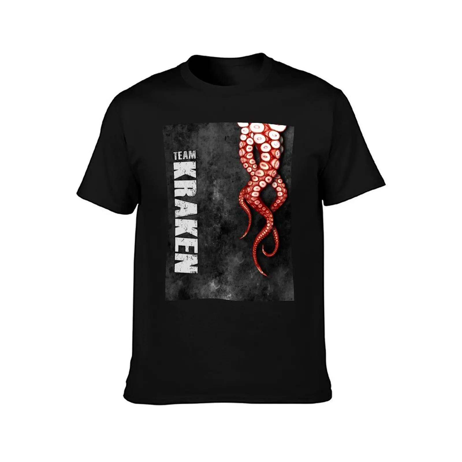 Kraken Black Triple threat T-Shirt Basic Simple Casual Short Sleeve Tee T-Shirt