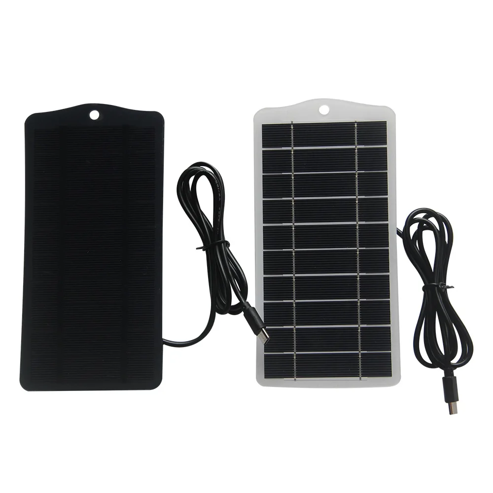 Portable Solar Panel Charger 5w 5v Solar Power Supply for Security Cameras CCTV Smartphones With Type-C port Outdoor Camping use