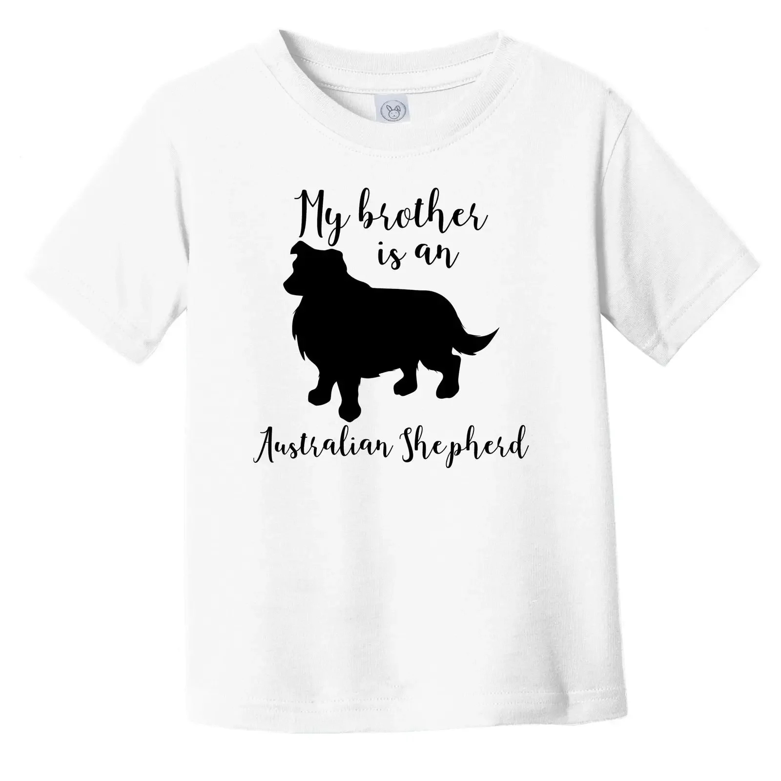 My Brother Is An Australian Shepherd Cute Dog Silhouette Infant Toddler T Shirt vintage Washed graphic Stretched Stylish