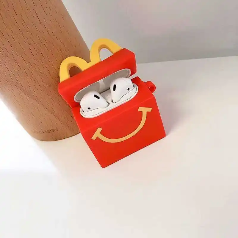 حافظة سماعة رأس من السيليكون بتصميم حقيبة ماكدونالدز، عالمية لأجهزة Apple AirPods الجيل الأول/2nd/3rd/4th، AirPods Pro وAirPod