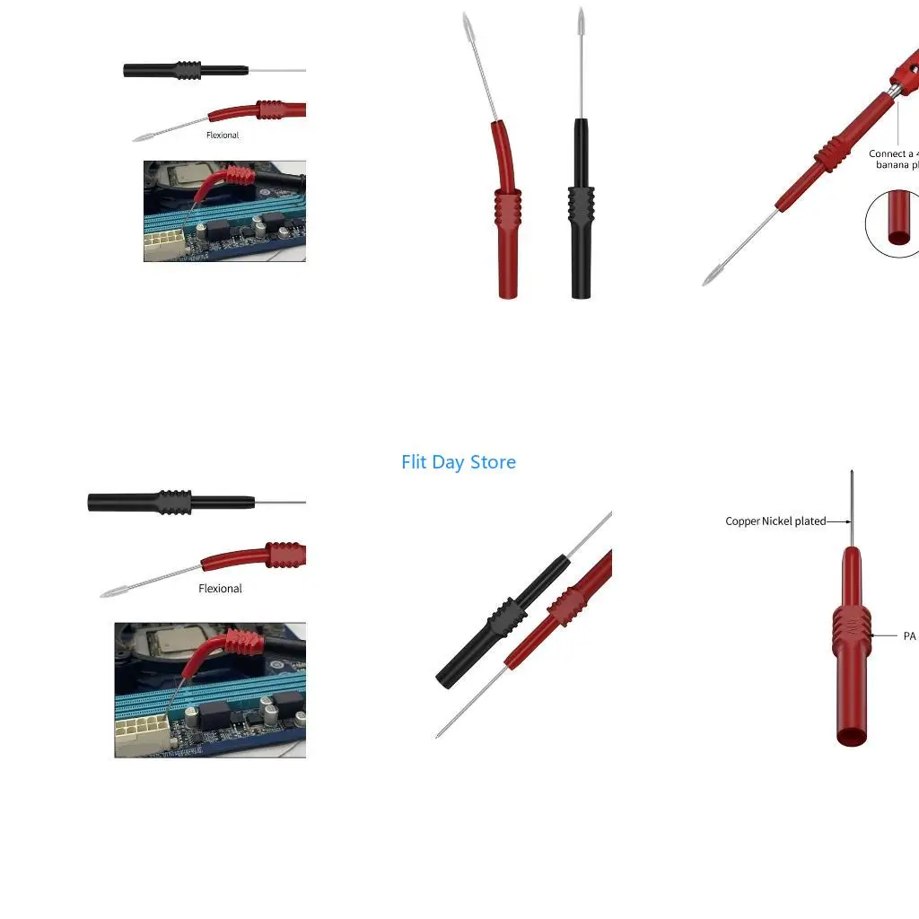 F92C Multimeter Probe Not-Destructive Insulation Wire Piercing Needle for Banana Plugs