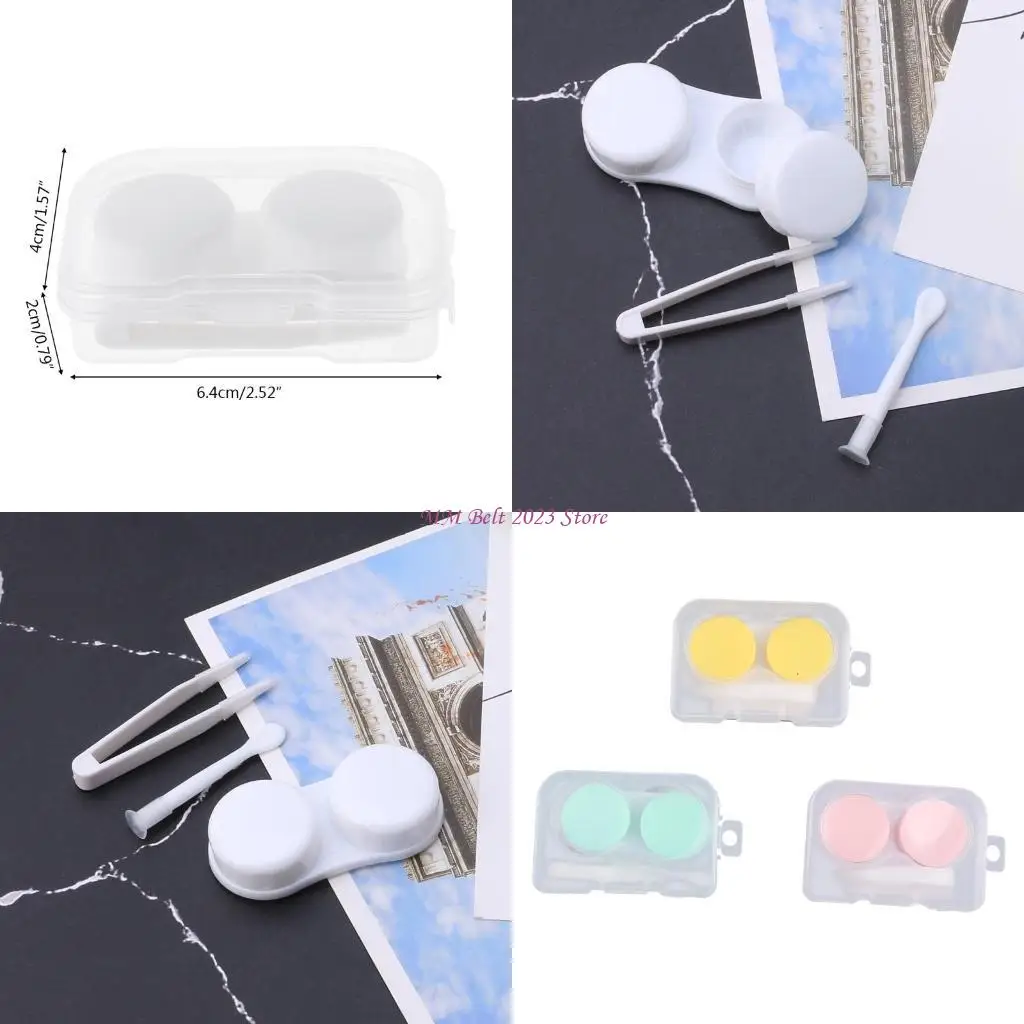 

49me Mini Portable Contact Lins Case Eyes Contacts Contacts Cantage Container Container Box