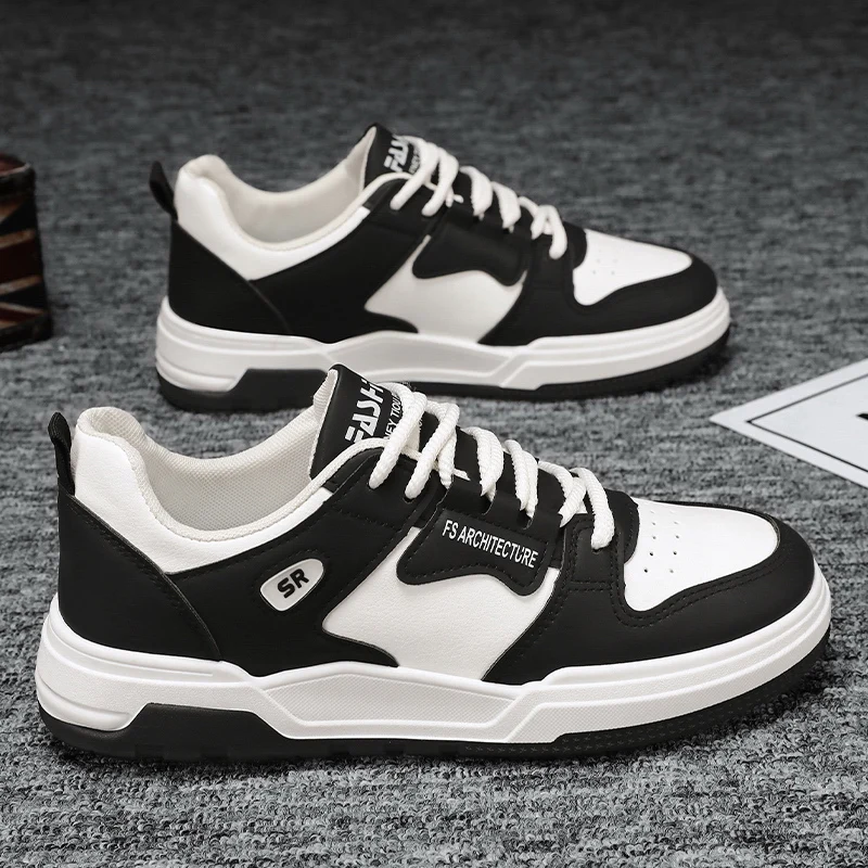 

Men Board Shoes Fashion Durable Leather Lace Up Daily Wear Teenagers Casual Sneakers Summer New Walking Shoes for Man