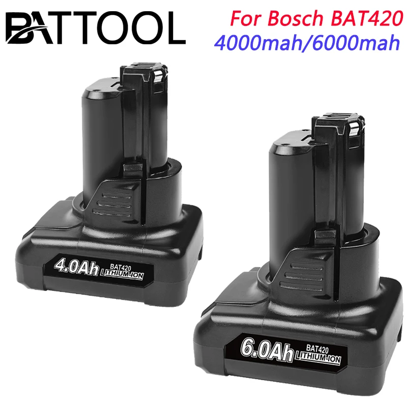 Battery For Bosch 12V 4000/6000mAh Lithium BAT420 BAT411 BAT412 BAT413 BAT412A Cordless Power Tools battery Replacement