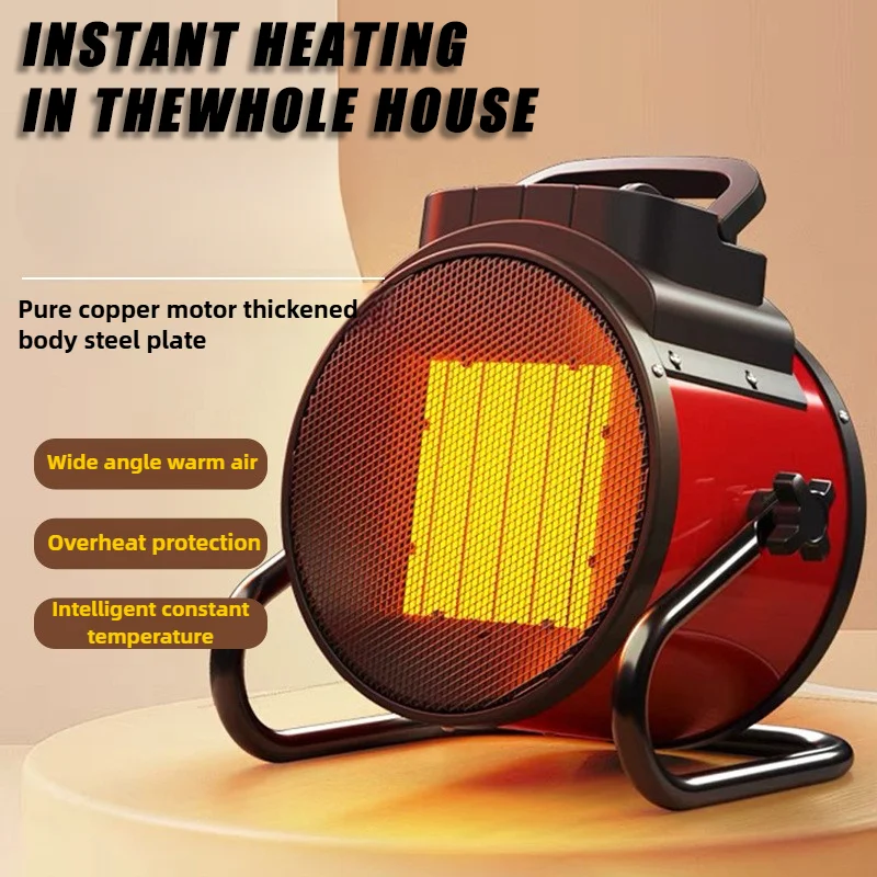 Calentador eléctrico Termostato de 3000W Calor rápido 2000W 3 engranajes Ajuste Calentador de aire Radiador Calentador de habitación Protección contra sobrecalentamiento Calentador de hogar