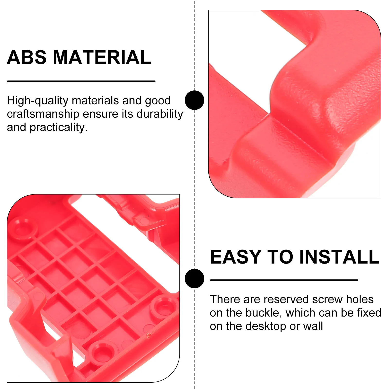 

5pcs Heavy Duty Mount Holders Wall Mounted Storage Rack Durable Plastic Stand Screw Holes For Desktop Wall