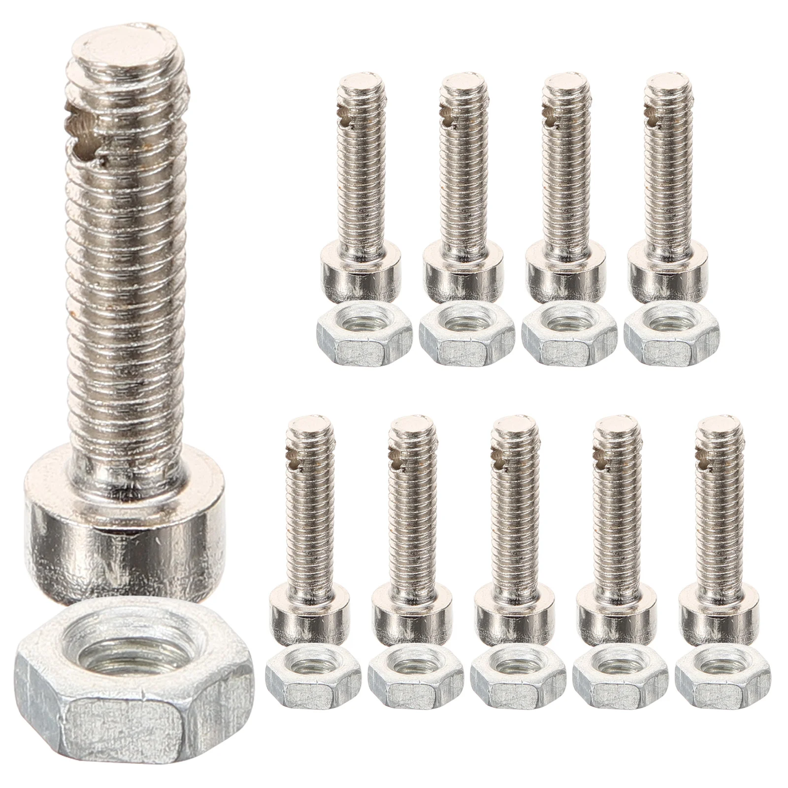 

10 Pcs Stainless Steel Pocket Guitar Screws Hex Key String Adjuster for Practice Fretboard Trainer Accessories Silver Color