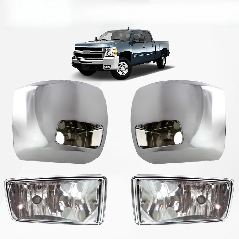 

Заглушки переднего бампера (левая+правая) для Chevrolet Silverado 2500 HD 3500 HD 2007-2010, хромированные