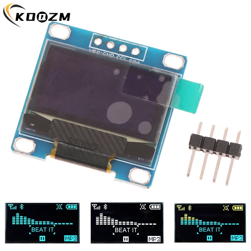 1PC 4 pins 128X64 SSD1315 LCD Screen Board 0.96 Inch OLED IIC Serial Display Module GND, VCC ,SCL, SDA0.96" For Arduino Black