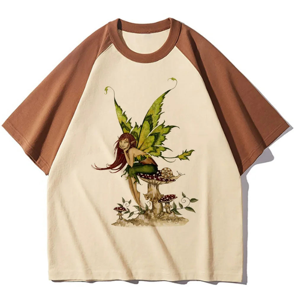 Goblincore t-shirts women modern style pattern crew neck t-shirts female 2000s harajuku clothing