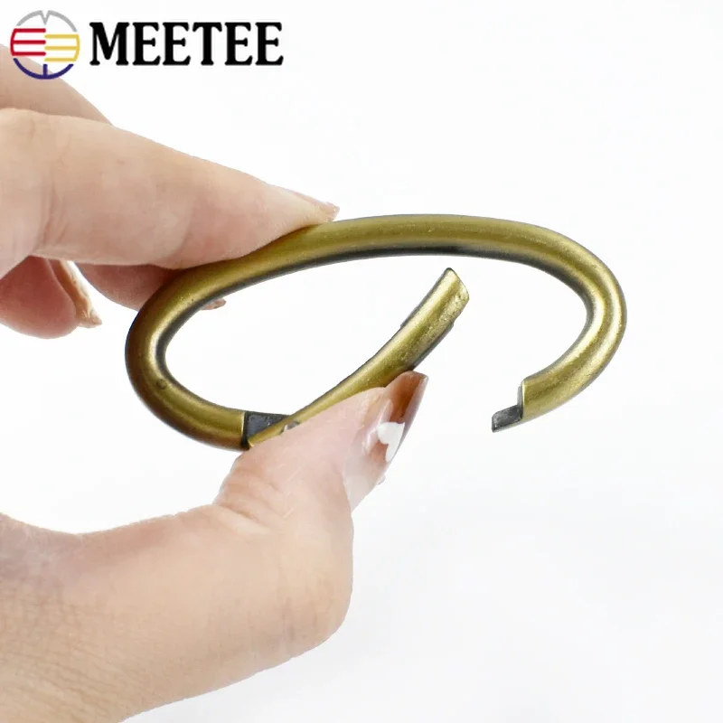 25-54mm Meetee 2/5Pcs O Ring Carabiner Clips for Bags Oval Metal Buckle Dog Leash Spring Loop Webbing Connect Clasp Accessories