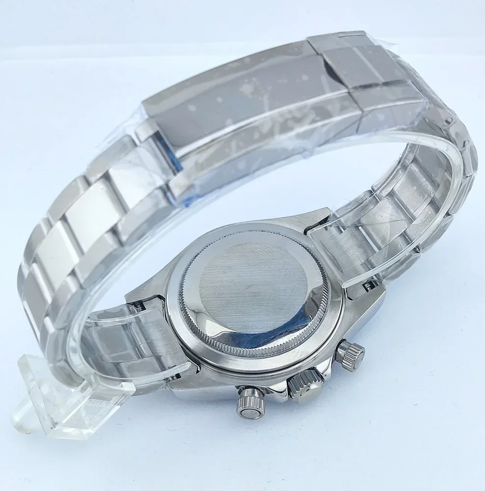 39mm Watch Case VK63 Case Stainless Steel Band Strap Sapphire Glass MOD Parts For Daytona Japan Quartz Chronograph VK63 Movement