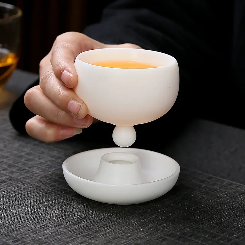 White Porcelain Master Cup Ceramic Kung Fu Single Cup Tea Set Tea Cup Personal White Luxury Designer Tea Ceremony Gift Luxury