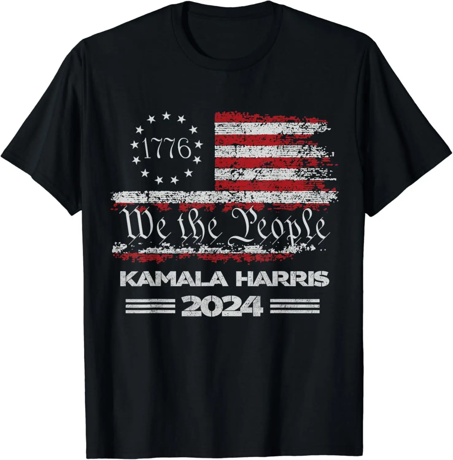 Kamala Harris- Harris 2024 US Flag Democratic President Unisex T-Shirt