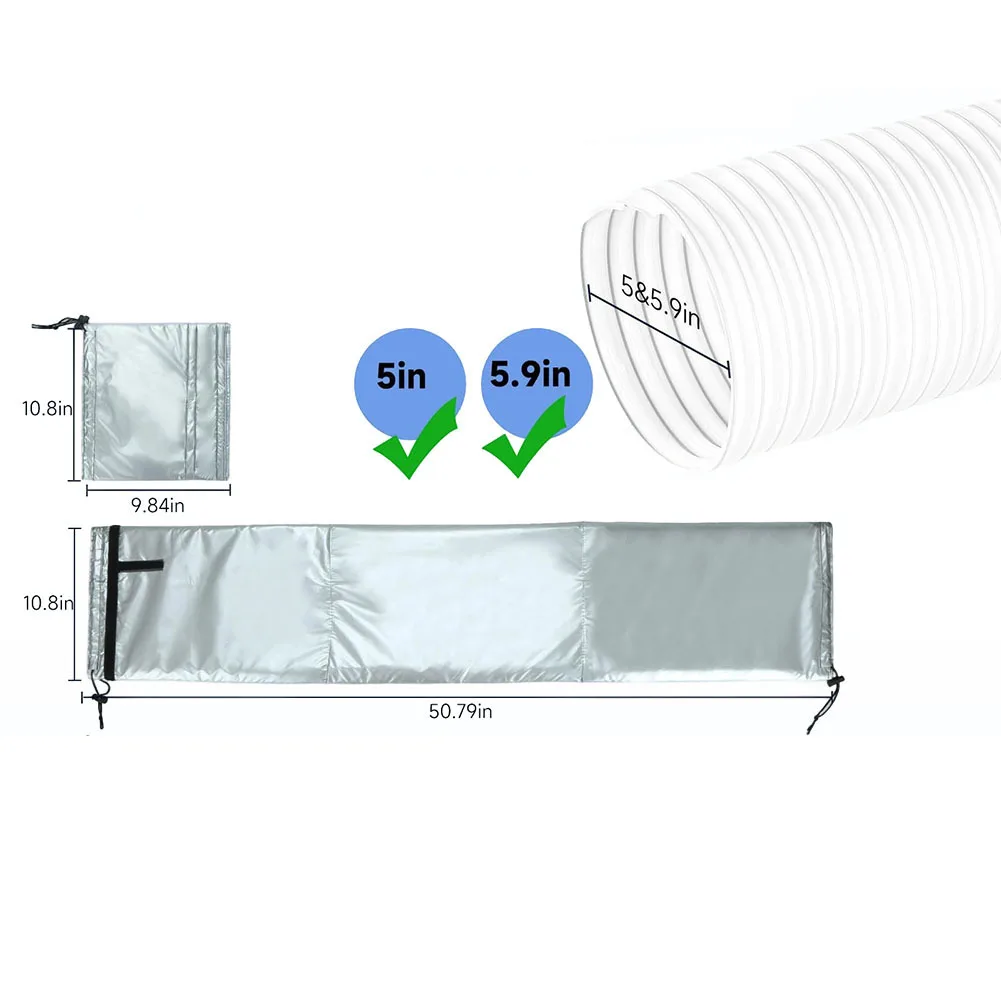 Portable Air Conditioning Hose Cover with Weather Resistant Insulation Sleeve Suitable for Commercial and Residential Use