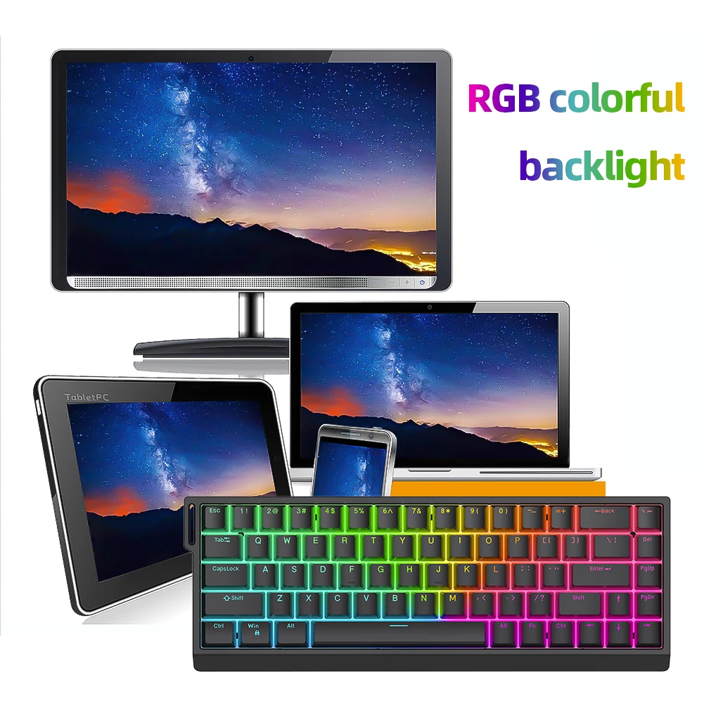 HE65 Wired Gaming Mechanical Keyboard Hot Swappable Magnetic Switch Gamer Keyboards RGB Backlit Computer Keyboard for PC Laptop