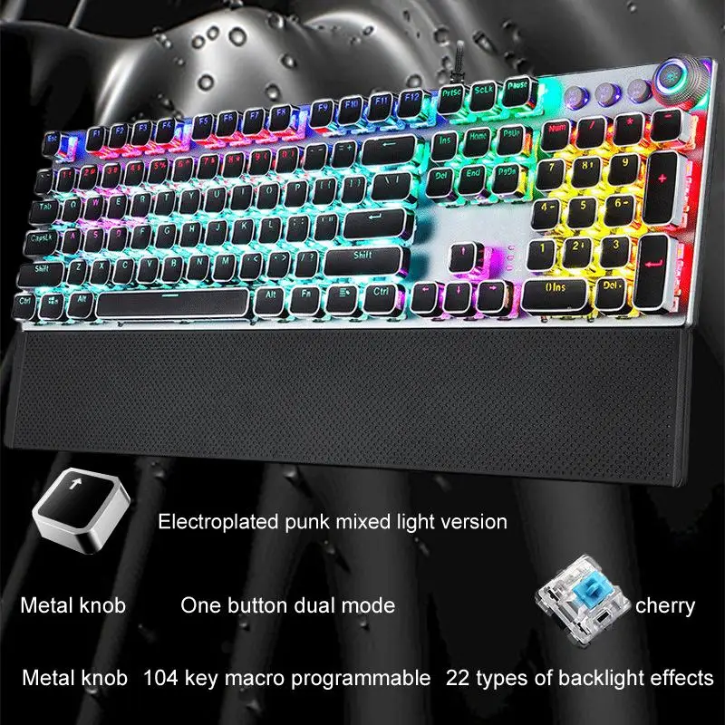 

F2088F2058 Mechanical Keyboard Chicken Eating Mechanical Keyboard Gaming Blue Switch Desktop Computer Gaming Mechanical Keyboard