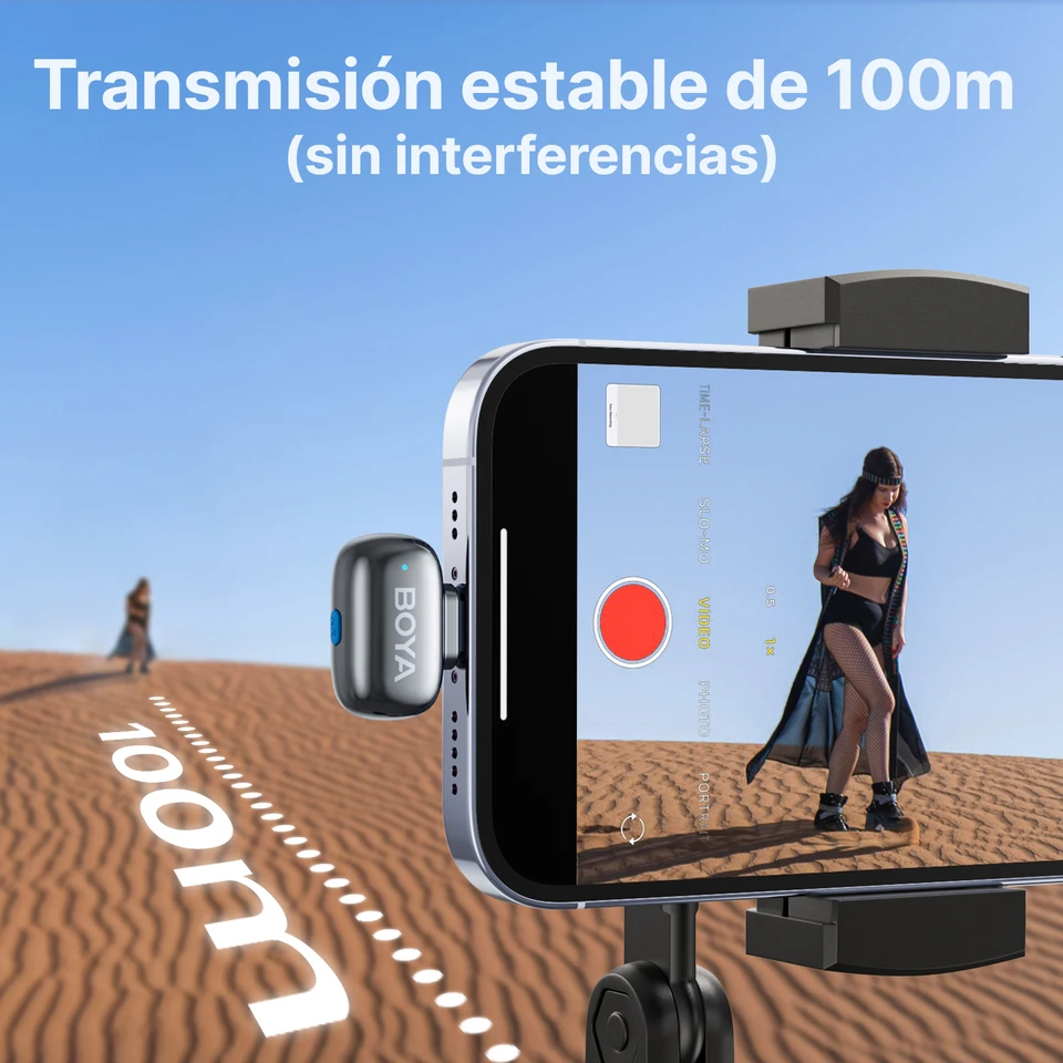 BOYA Mini 2 micrófono de solapa inalámbrico con reducción de ruido para iPhone 6-17, USB-C, Android, PC, transmisiones en vivo 3