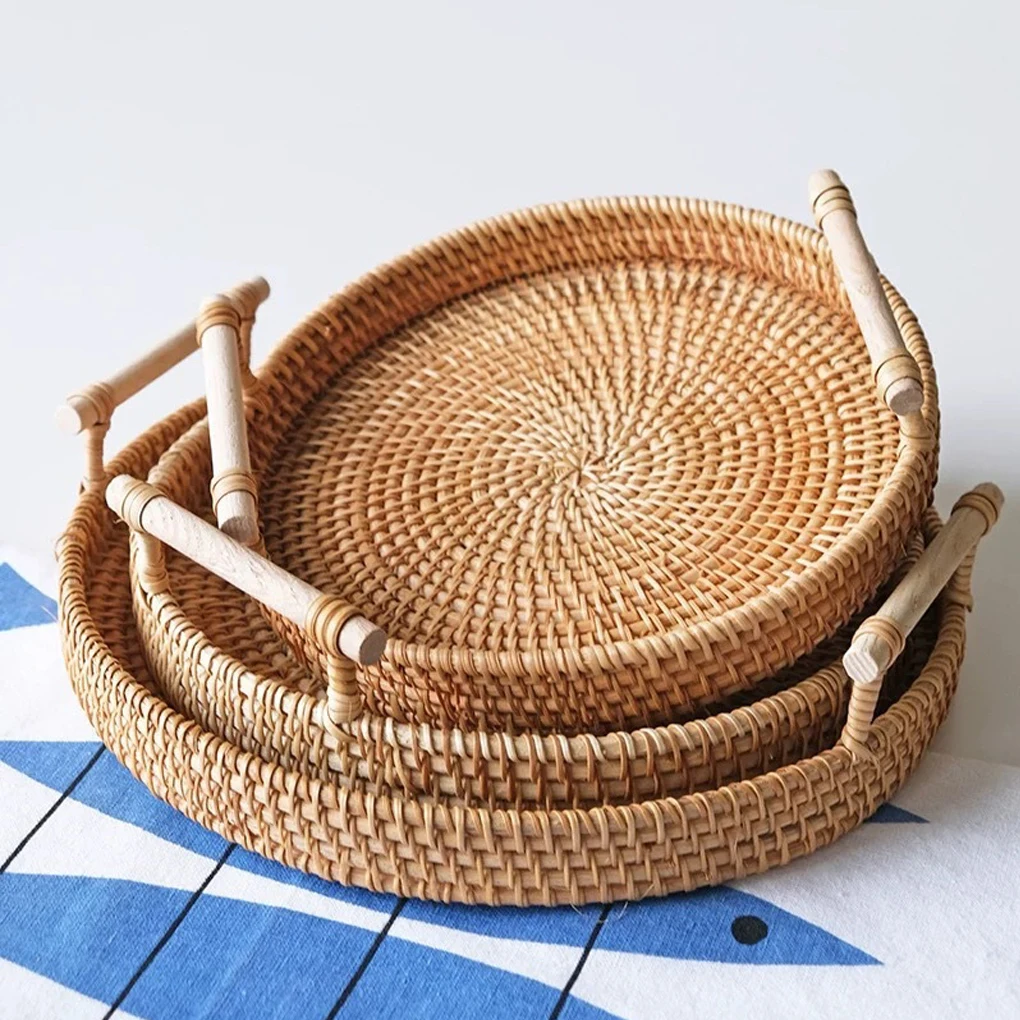 Durable Storage Containers For Kitchen Supplies Organization Storage Basket Food Storage Tray Fruits 24*3CM