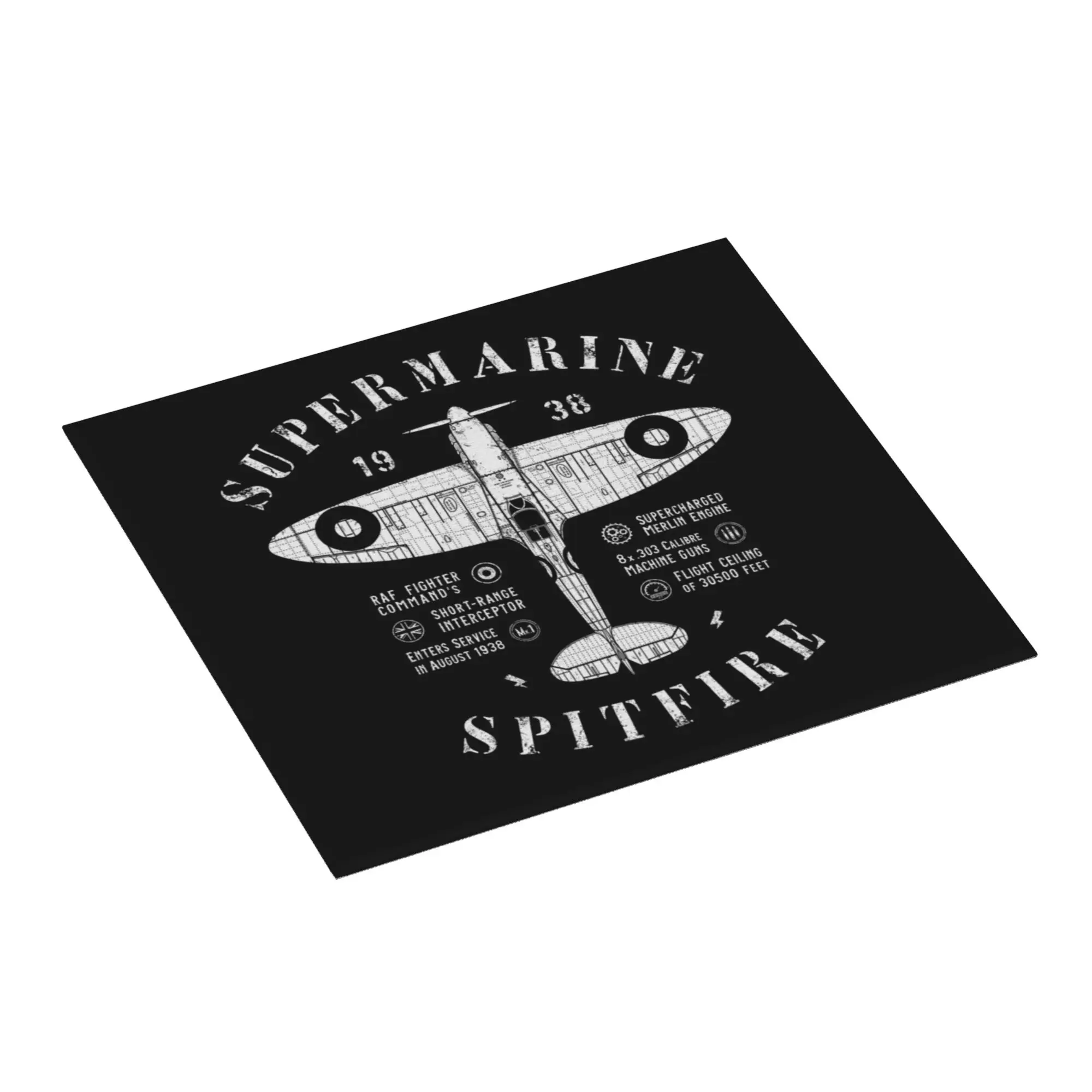 Supermarine Spitfire Drying Mat For Kitchen Waterproof Fighter Plane Pilot Aircraft Airplane Bathroom Countertop Protector Mat
