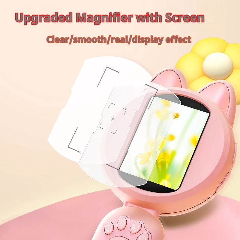 2-Inch Screen Children's Electron Microscope Handheld Portable Electronic Magnifying Glass Puzzle Toy