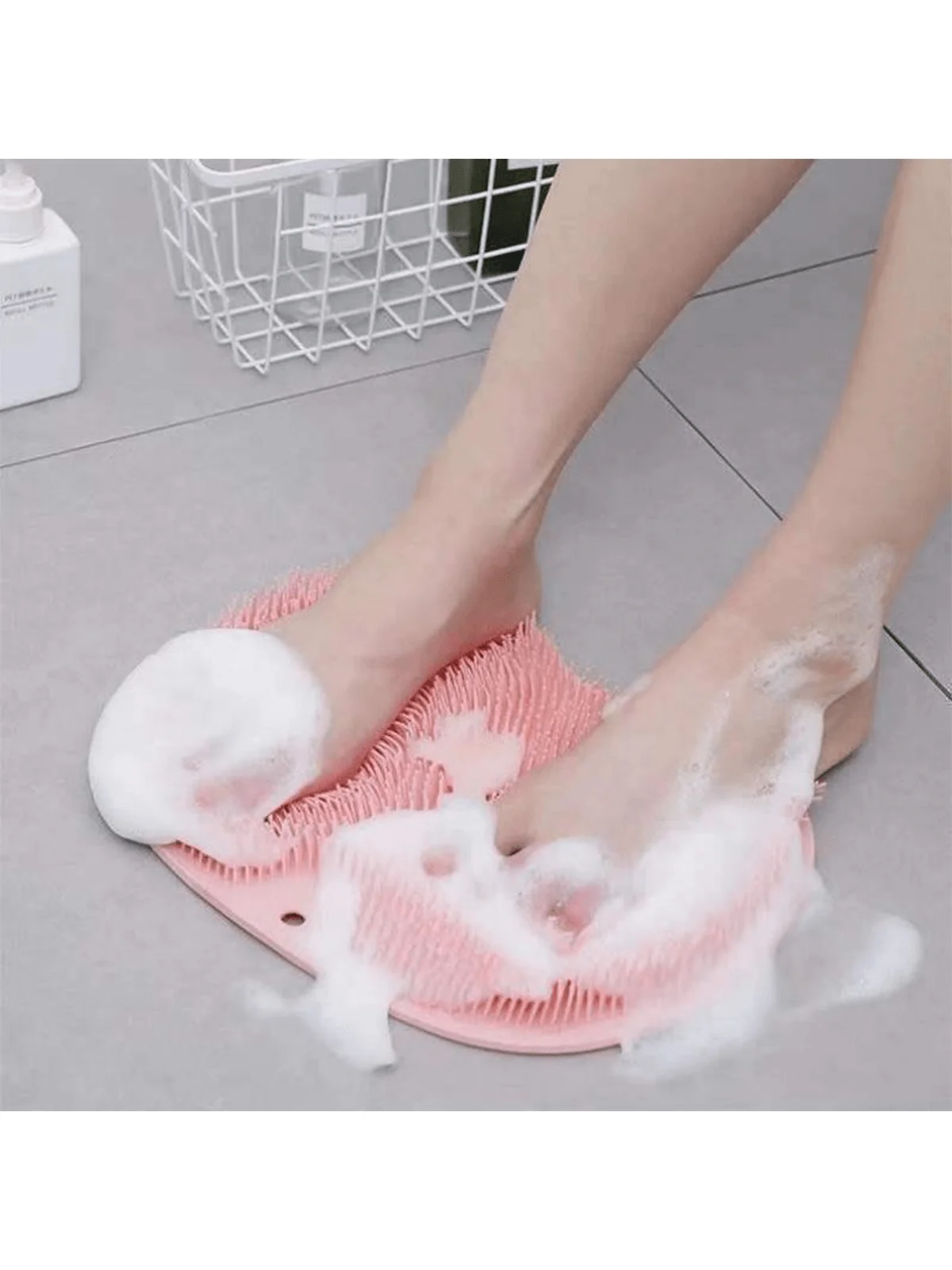 1pc Foot Scrubbing Pad Bathroom Bath Brush Multifunctional Scrubbing Foot Massage Pad Non-slip Foot Pad Silicone Bath Brush