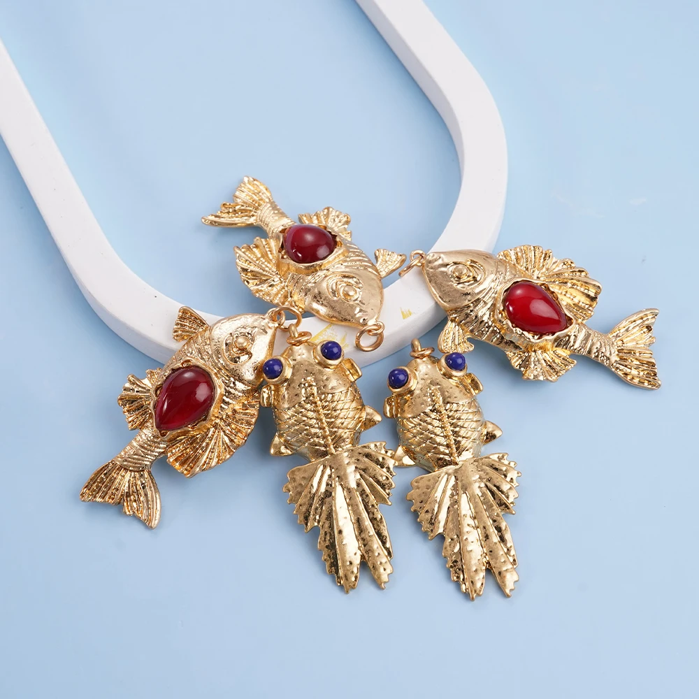 

8 шт., кулон счастливой рыбой, набор ювелирных аксессуаров, браслет «сделай сам», ожерелье, заколка для волос, идеальный подарок для друзей