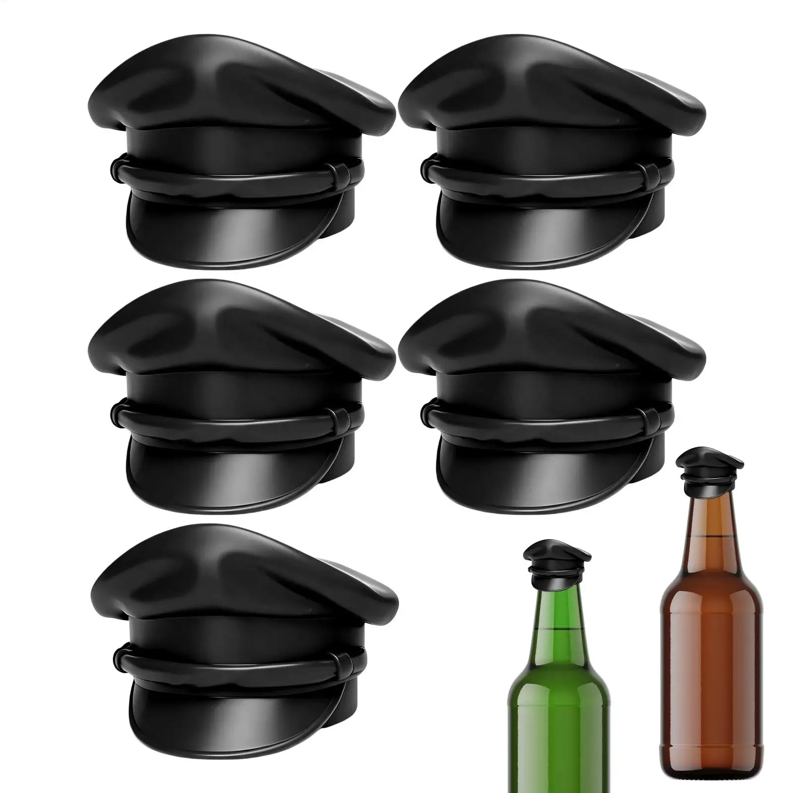 Bottle Caps 5 Piece Soldier Helmet Shape Leak Proof Beer Stopper for BBQ Picnic Home Party Travel Gathering Outdoor