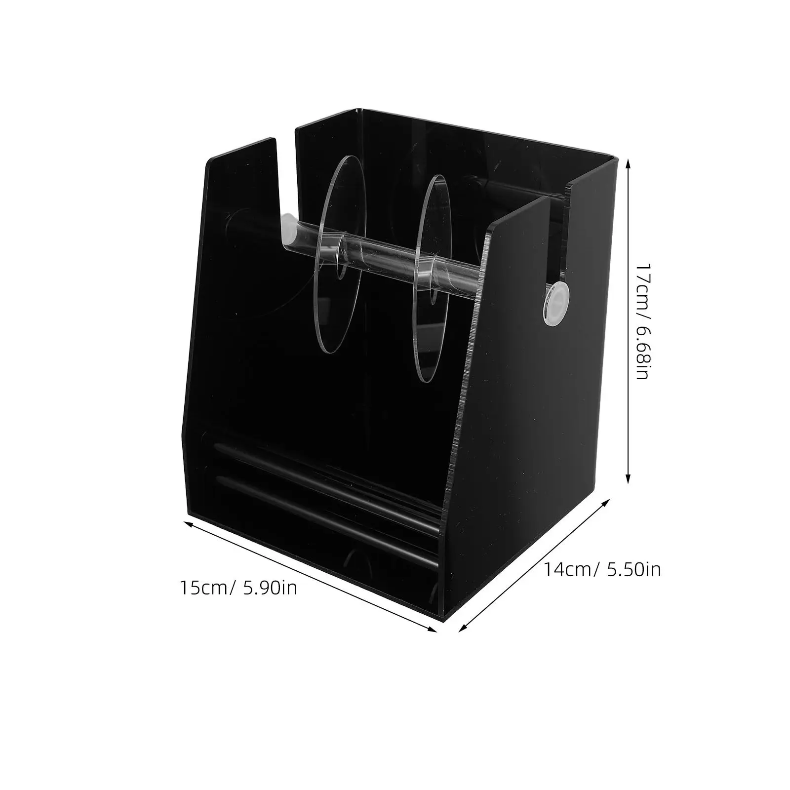 Label Roll Holder Acrylic 3-Slot Organizer Removable Compartments Office Desk Home Storage Sticker Dispenser Label Roll