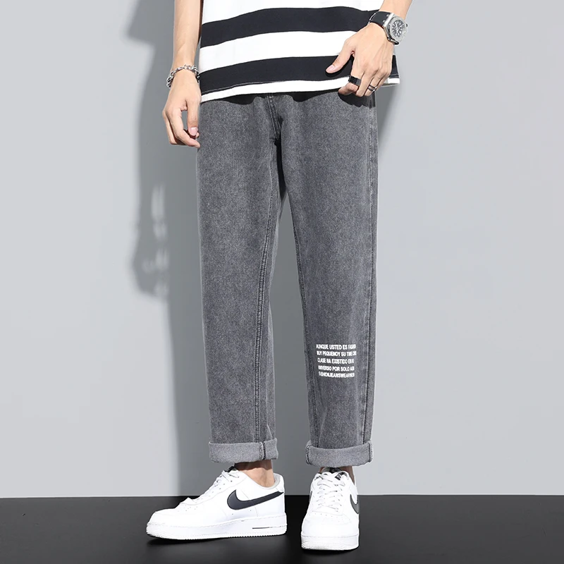 

Brand Jeans Men's Straight Barrel Loose Tide Brand Cotton Wide-legged Casual Trousers Men's Autumn Jeans for Men Pants
